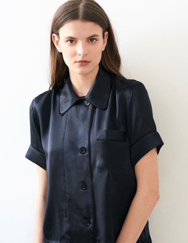Araks Shelby Pajama Top Sea Sea Silk Navy
