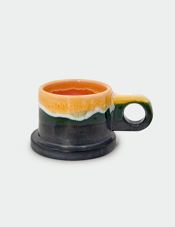 araks Pink and Black Double Dip Espresso Mug by Peter Shire