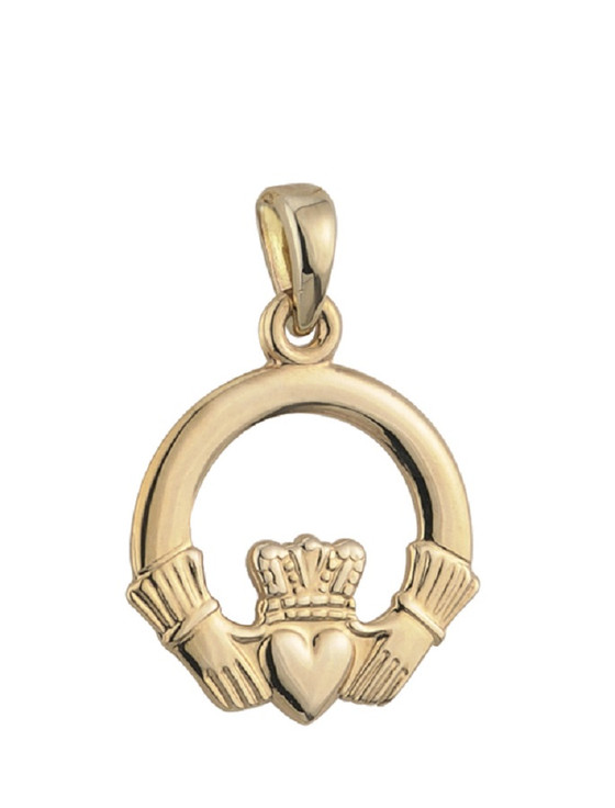 aran cashmere 9K Gold Claddagh Heart Pendant