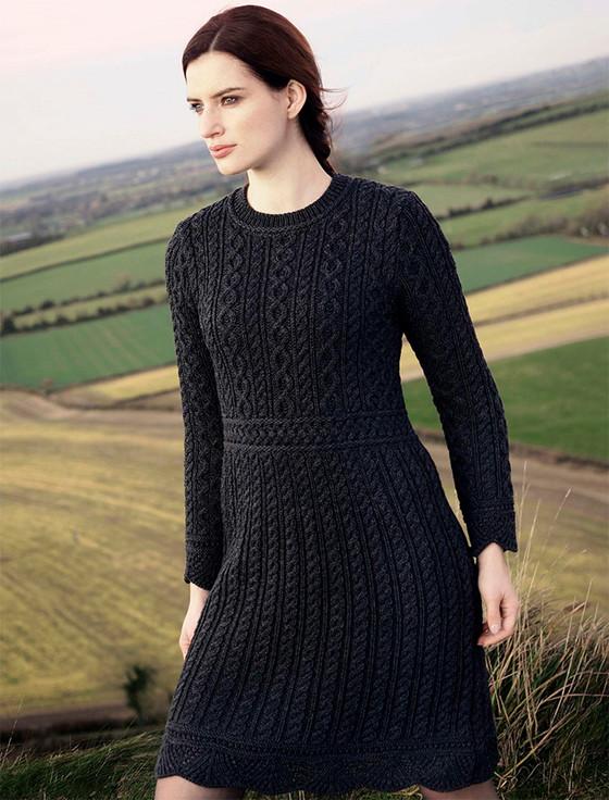 Aran Cashmere ‎‎A Line Knitted‎ Ar‎an Dres‎s