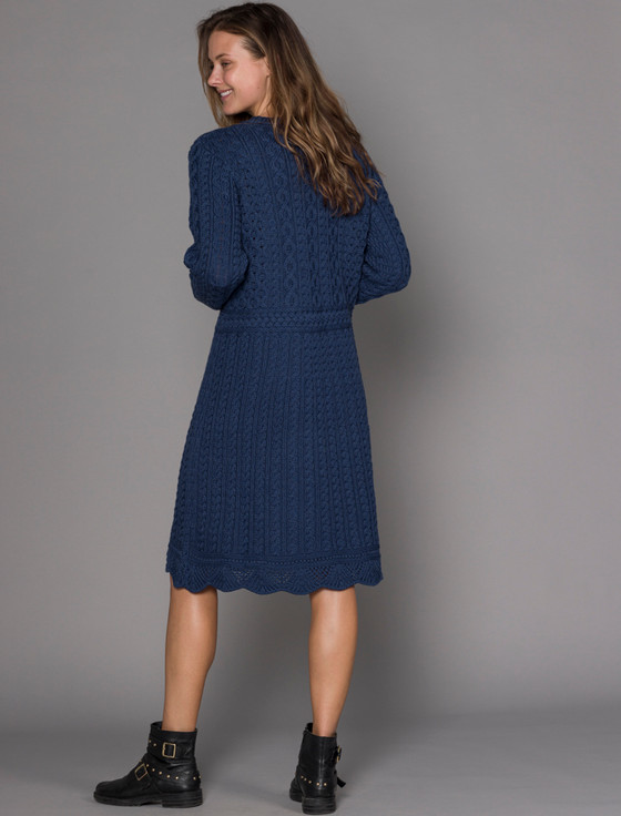 Aran Cashmere A Line Knitted‎ Aran Dres‎s