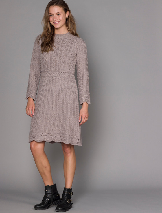Aran Cashmere A Line Knitted ‎Aran Dres‎s