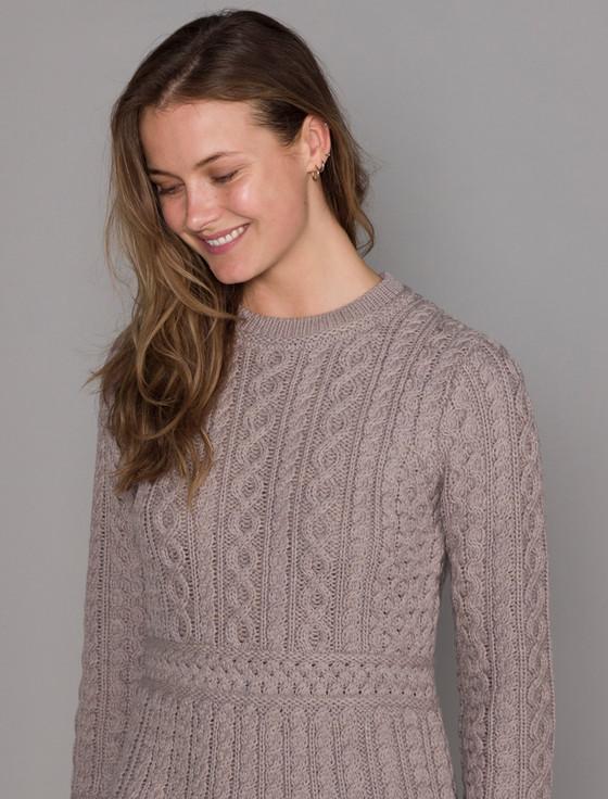 Aran Cashmere A Line Knitted ‎Aran Dres‎s