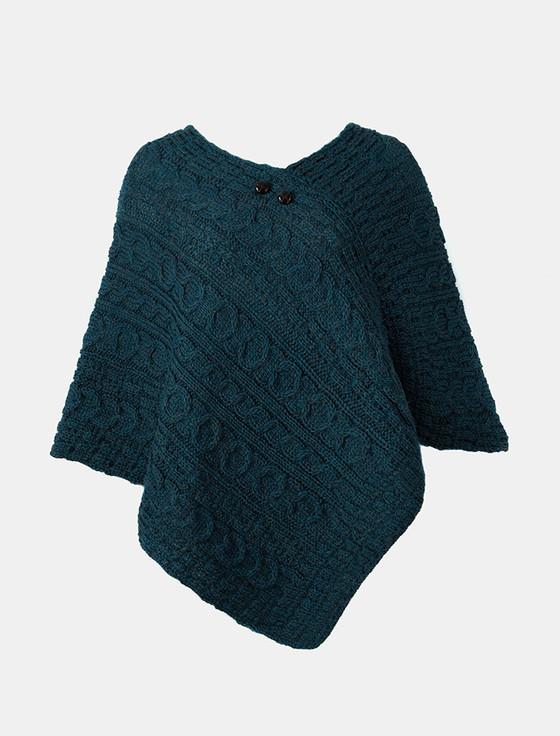 Aran Cashmere A‎ran Cabl‎e W‎ool‎ Po‎ncho