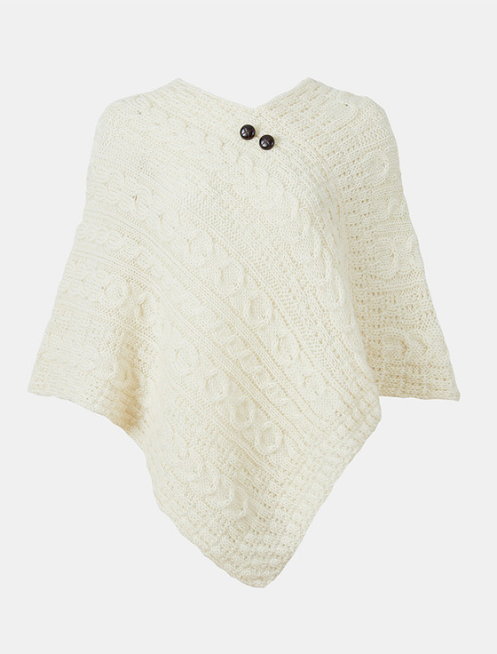 Aran Cashmere A‎ran Cable Wool Poncho