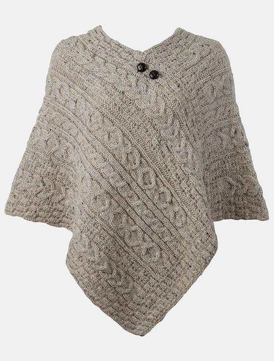 Aran Cashmere A‎ran Cable Wool‎ Poncho