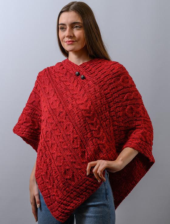 aran cashmere A‎‎ran Cable Wool Poncho
