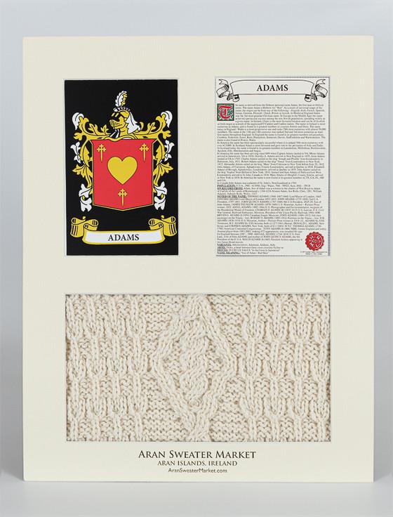 Aran Cashmere Adams Clan Aran & History Display