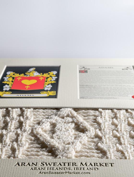 Aran Cashmere Adams Clan Aran & History Display