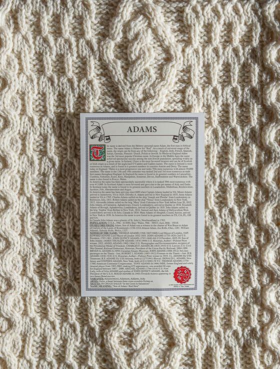 Aran Cashmere Adams Clan Scarf