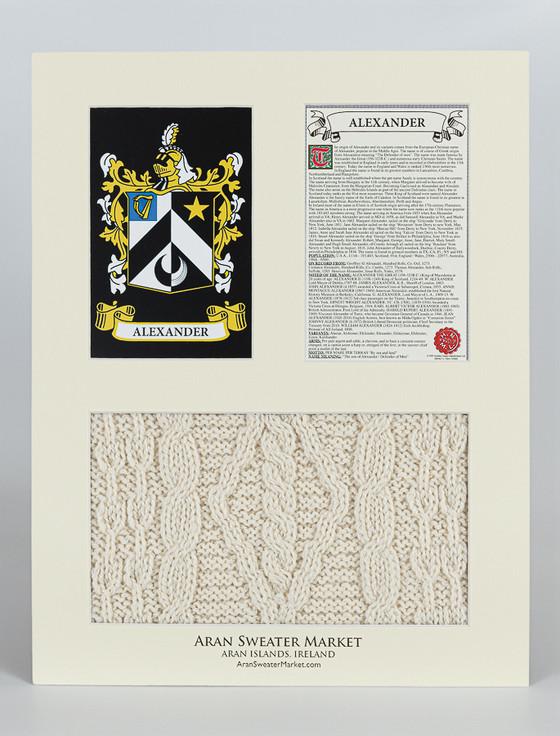 Aran Cashmere Alexander Clan Aran & History Display
