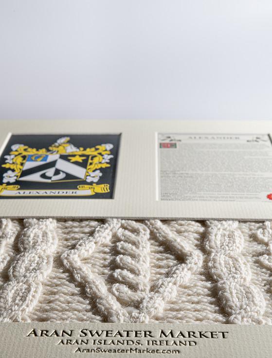 Aran Cashmere Alexander Clan Aran & History Display