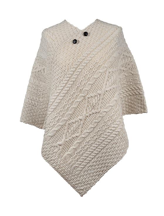 aran cashmere Alexander Clan Aran Poncho