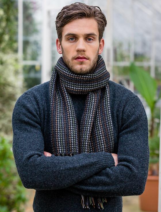 Aran Cashmere Alpaca Scarf - Earth Tones