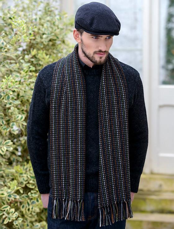 Aran Cashmere Alpaca Scarf - Earth Tones