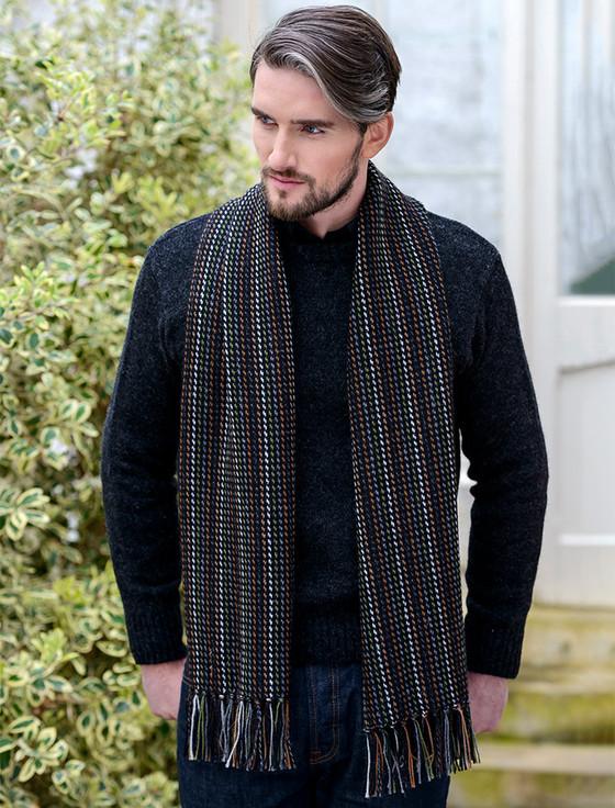 aran cashmere Alpaca Scarf - Earth Tones