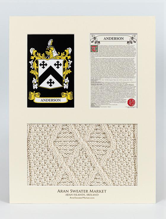 Aran Cashmere Anderson Clan Aran & History Display