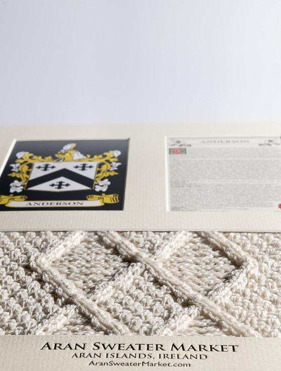 Aran Cashmere Anderson Clan Aran & History Display