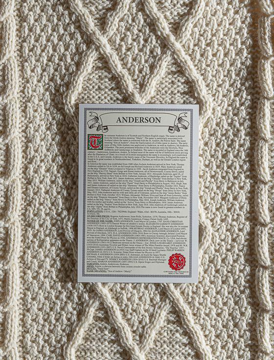 Aran Cashmere Anderson Clan Scarf
