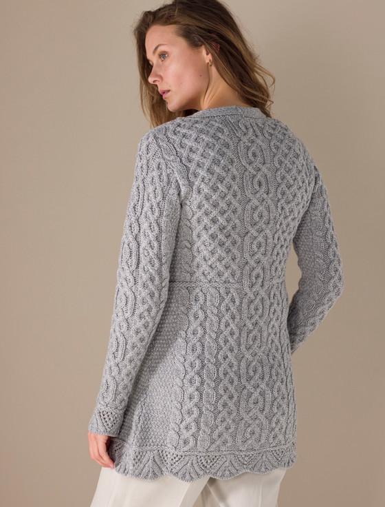 Aran Cashmere ‎Ara‎n A-Line Lace‎ Cardigan‎