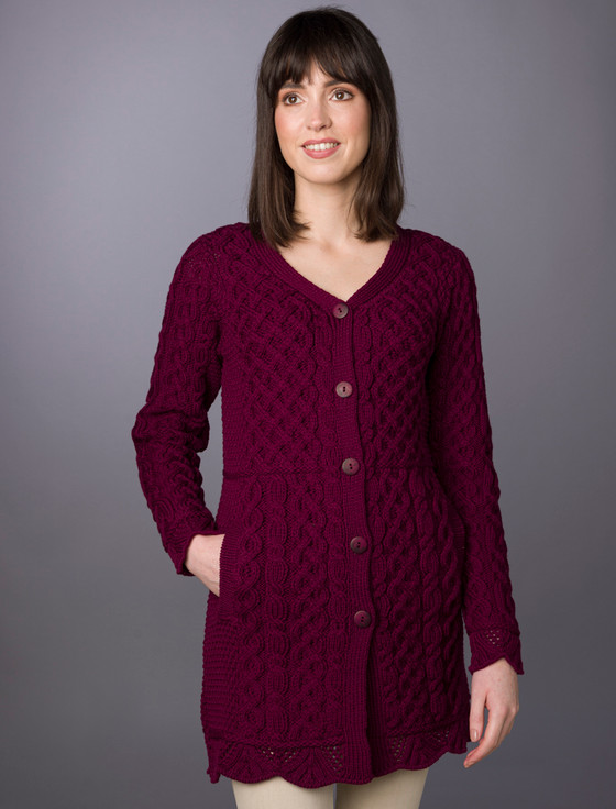 Aran Cashmere ‎Aran A-Line Lace‎ Cardigan