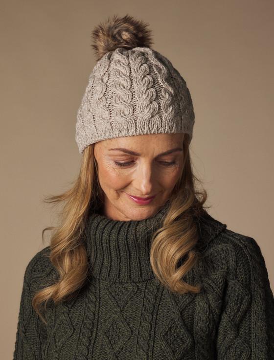 Aran Cashmere Aran Bobble Hat