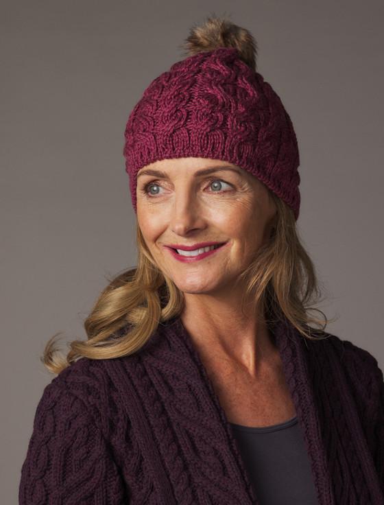 aran cashmere Aran Bobble Hat