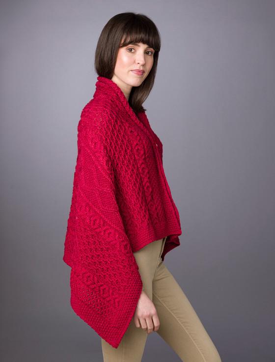Aran Cashmere ‎Aran Butt‎oned Wool Poncho