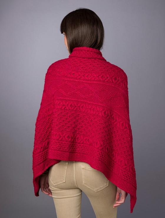 Aran Cashmere ‎Aran Butt‎oned Wool Poncho