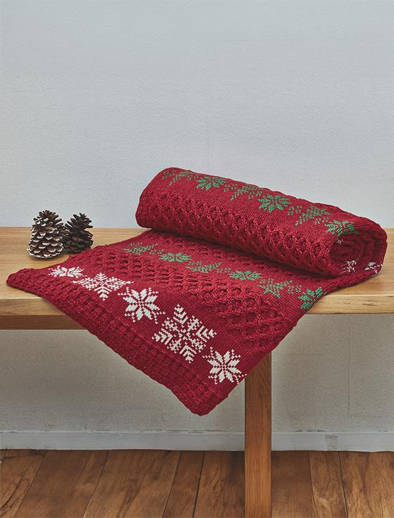 Aran Cashmere Aran Cable Christmas Throw