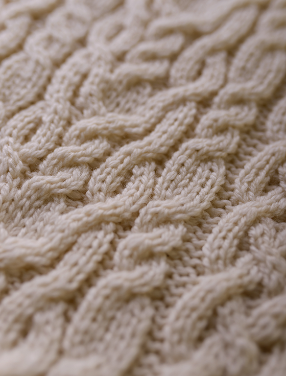 Aran Cashmere Aran Cable Crossover Neck Sweater‎