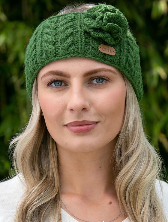 Aran Cashmere Aran Cable Headband With Flower