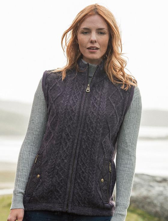 Aran Cashmere Aran Cable Knit Body Warmer