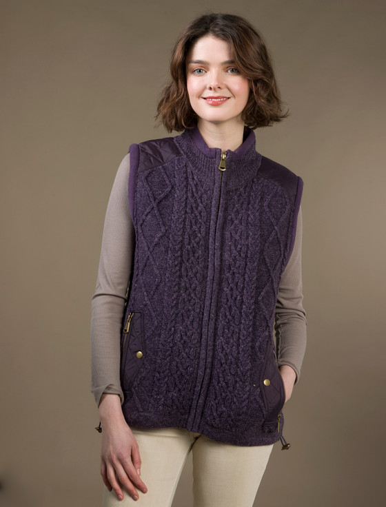 aran cashmere Aran Cable Knit Body Warmer