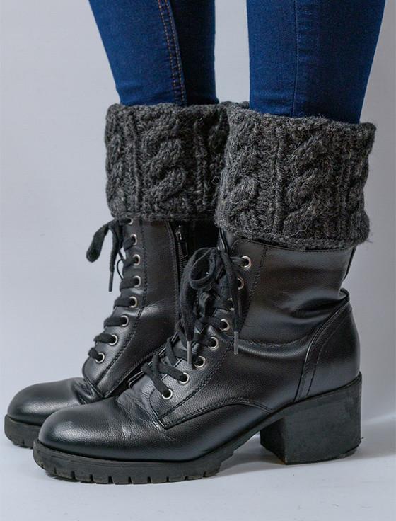 Aran Cashmere Aran Cable Knit Boot Cuffs