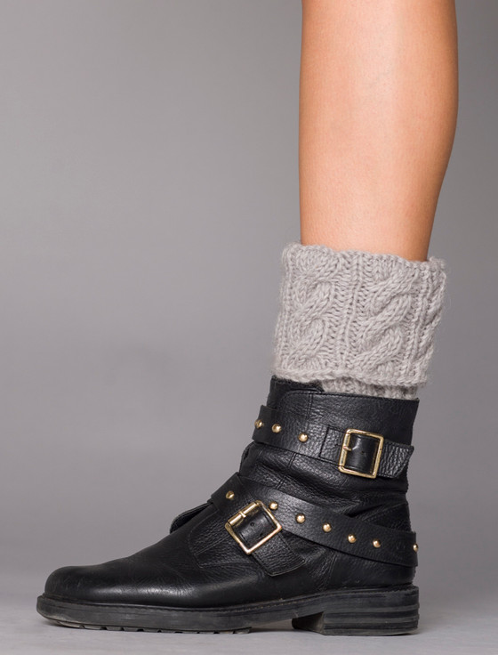 Aran Cashmere Aran Cable Knit Boot Cuffs