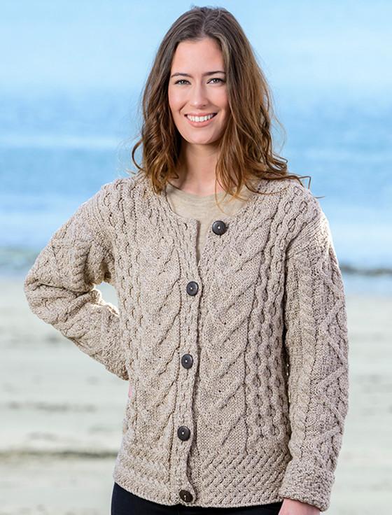 Aran Cashmere Aran Cable Knit Cardigan