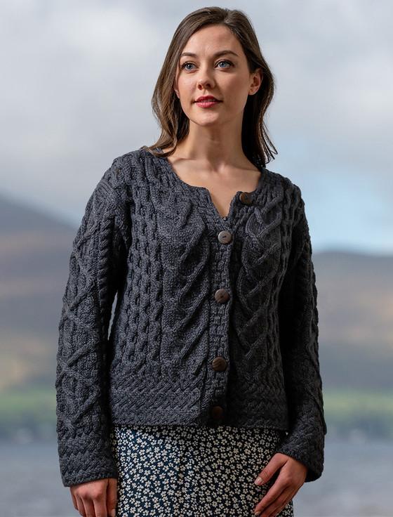 Aran Cashmere Aran Cable Knit Cardigan‎‎‎‎‎‎