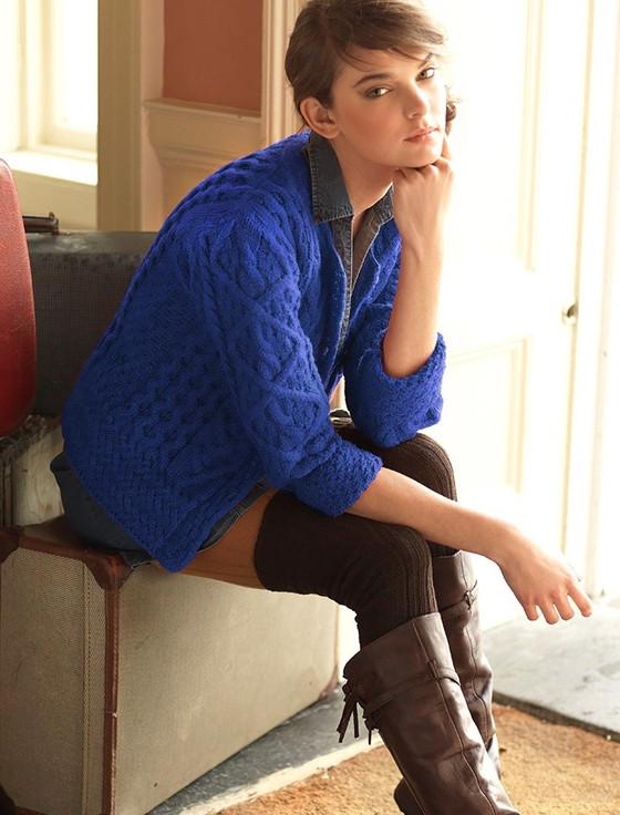 aran cashmere Aran Cable Knit Cardigan