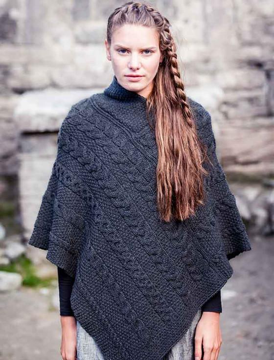 Aran Cashmere ‎Aran Cable & Moss P‎oncho