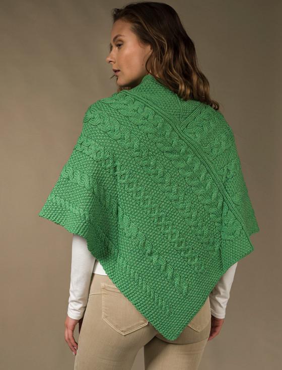 Aran Cashmere Aran Cable & Moss Poncho