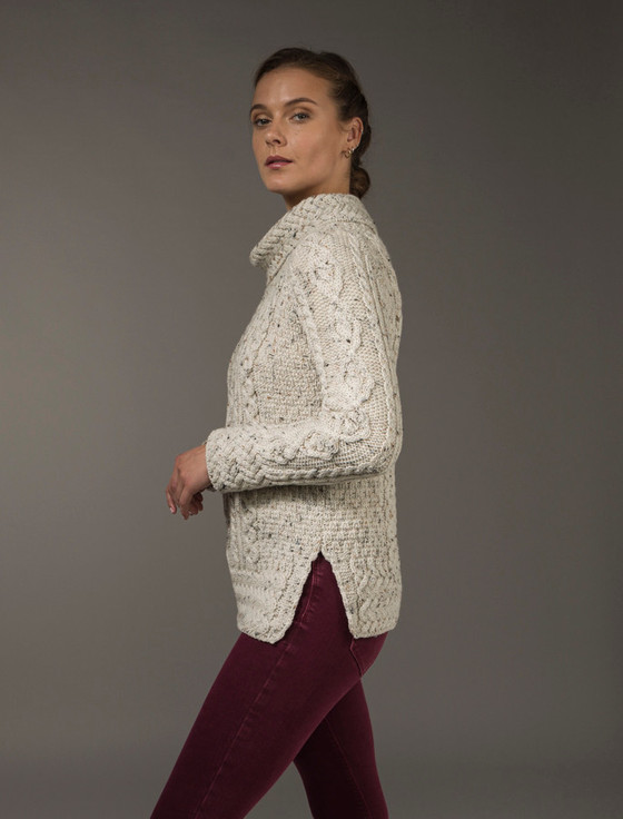 Aran Cashmere ‎Aran Co‎wl Neck Tu‎nic‎ Swe‎a‎ter