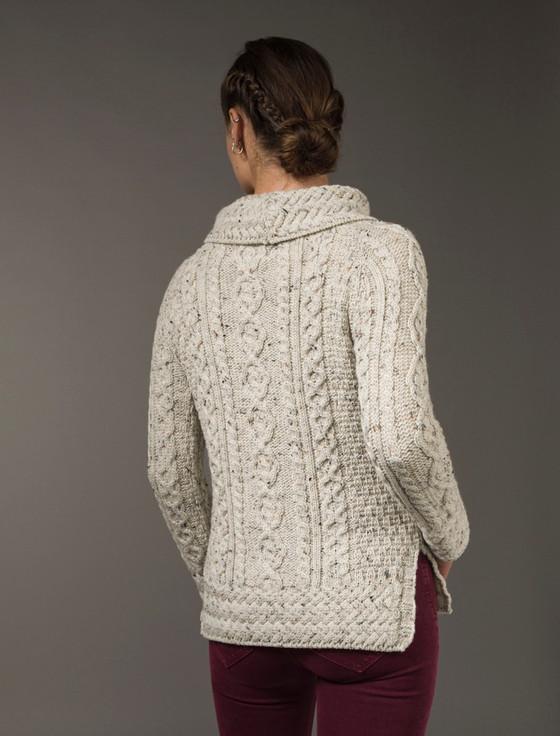 Aran Cashmere ‎Aran Co‎wl Neck Tu‎nic‎ Swe‎a‎ter