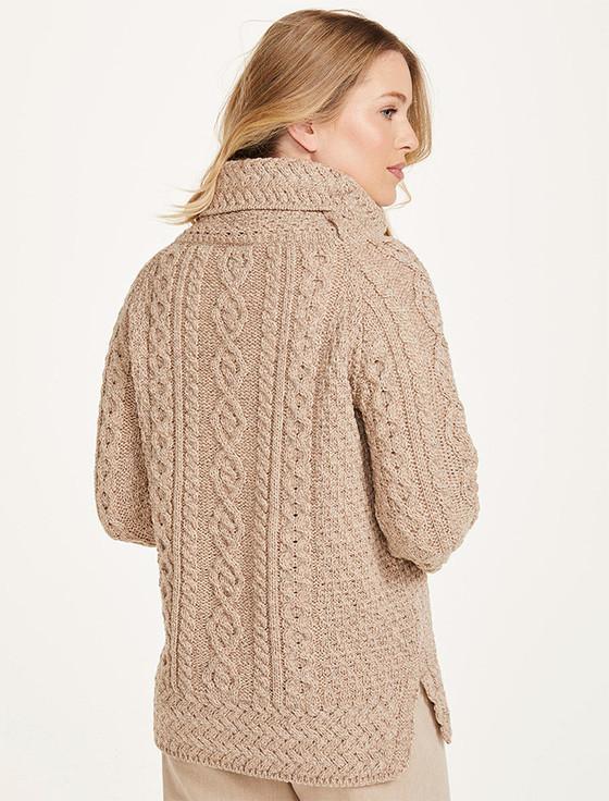Aran Cashmere Aran Cowl Neck Tunic Sweater‎