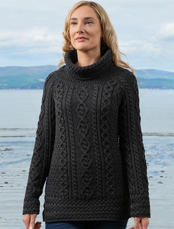 Aran Cashmere ‎Aran Cowl Neck Tunic Sweater