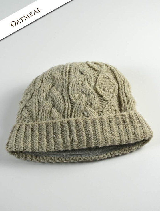 Aran Cashmere Aran Fleece Lined Rib Cap