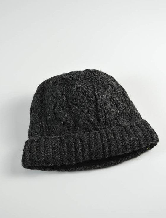 aran cashmere Aran Fleece Lined Rib Cap