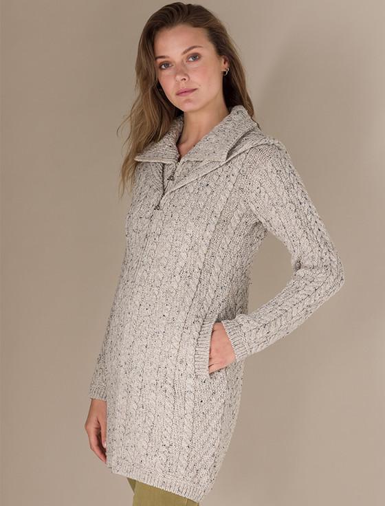 Aran Cashmere Aran Hooded‎ Double ‎‎Zip Coat