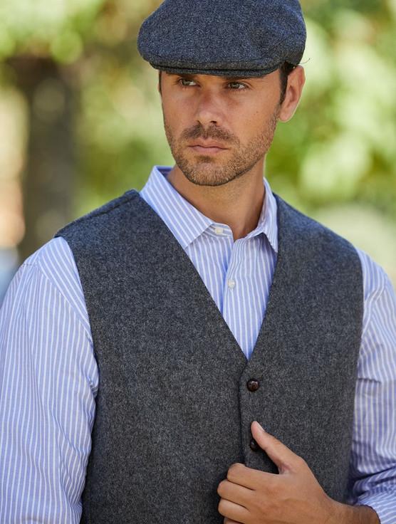 Aran Cashmere Aran Island Melton Waistcoat - Grey