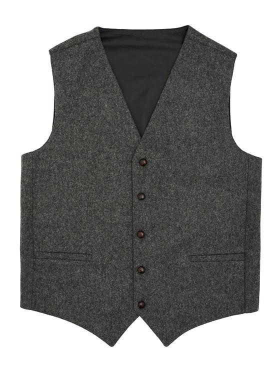 Aran Cashmere Aran Island Melton Waistcoat - Grey